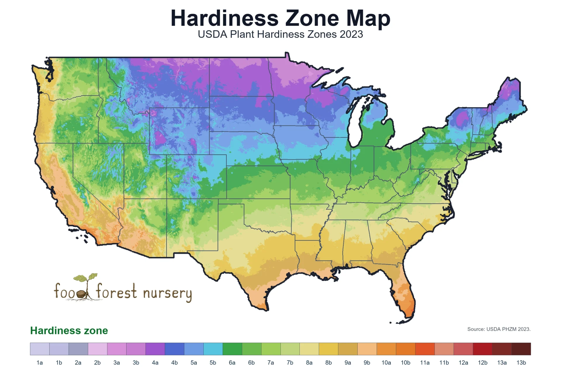 Hardiness Zone Map scaled USDA Plant Hardiness Zone Map